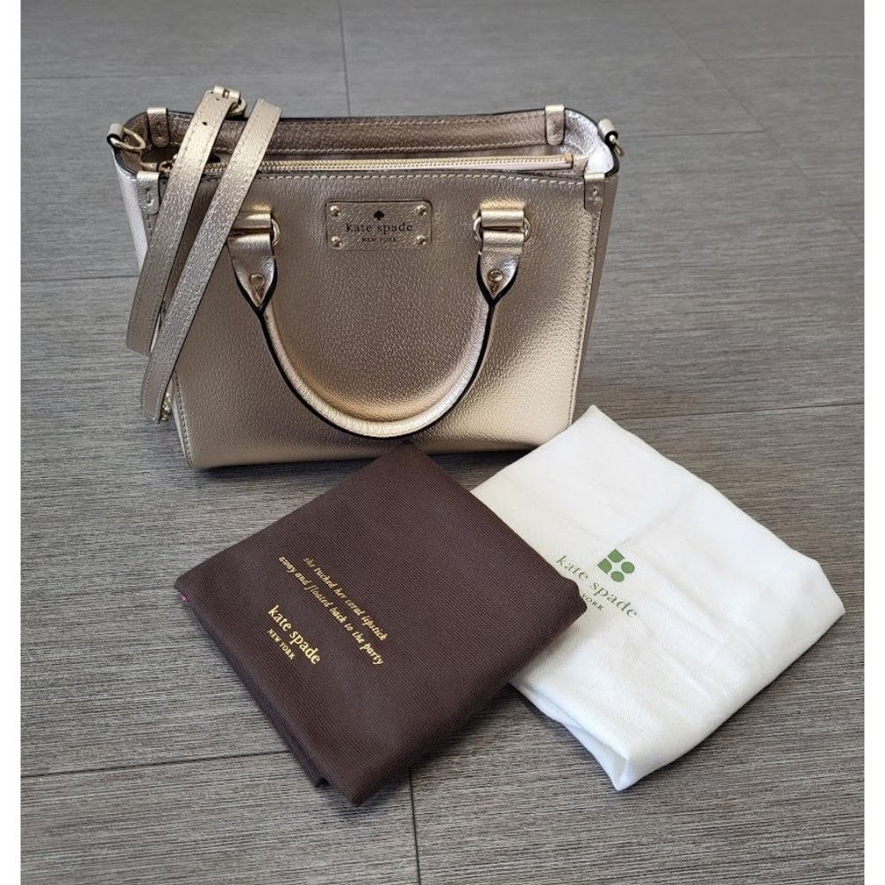 Gold Leather Kate Spade Handbag